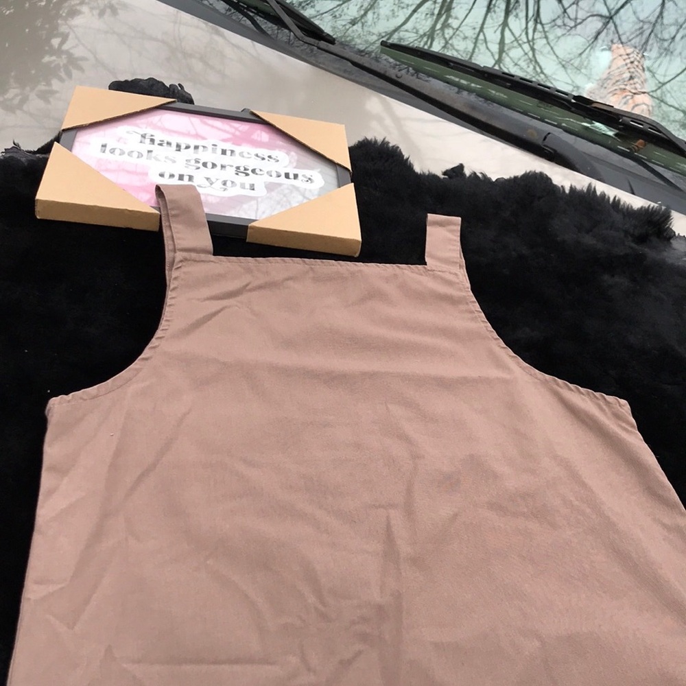 Vintage Girl Scouts Brownie Plain Brown 2 Button Jumper size 12.5 2 Pockets
